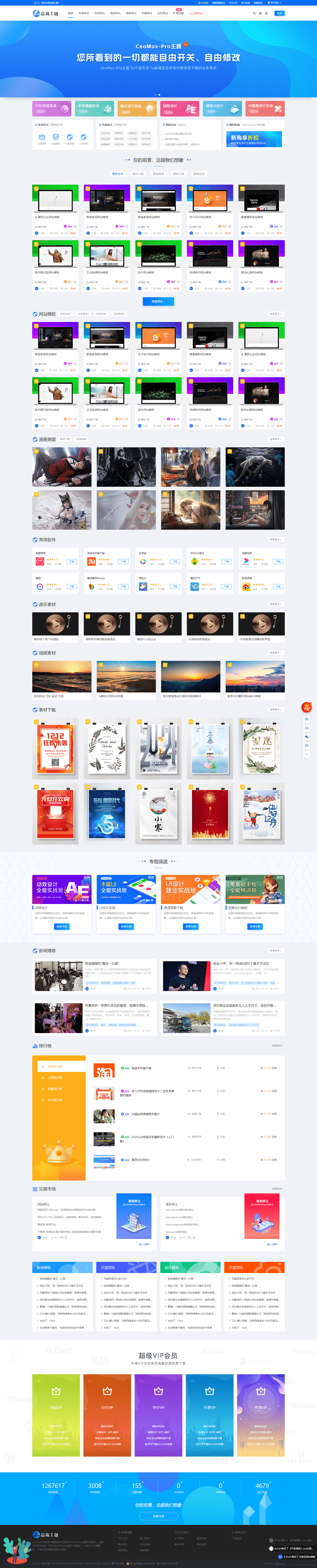 WordPress 资源展示型下载类主题 CeoMax-Pro_v7.6 开心版-胖大海博客资源网